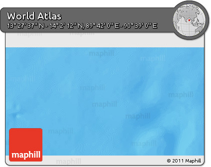 Physical 3D Map of the Area around 13° 44' 54" N, 90° 10' 30" E