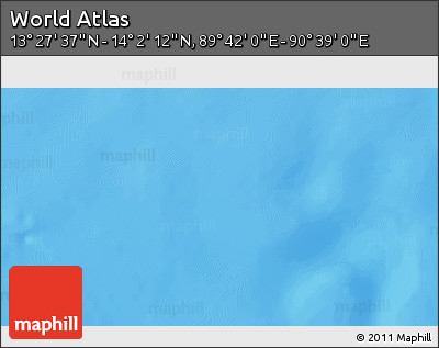 Physical 3D Map of the Area around 13° 44' 54" N, 90° 10' 30" E