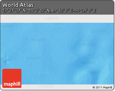 Physical 3D Map of the Area around 13° 44' 54" N, 90° 10' 30" E