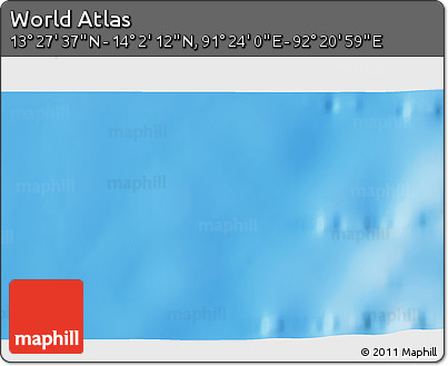 Physical 3D Map of the Area around 13° 44' 54" N, 91° 52' 30" E
