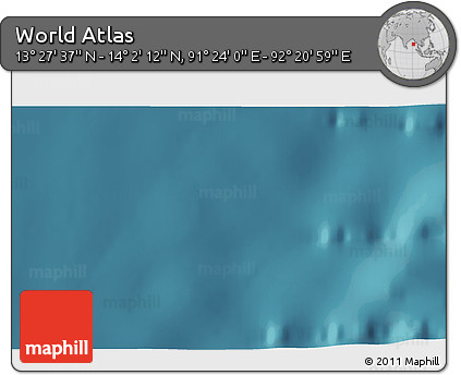 Satellite 3D Map of the Area around 13° 44' 54" N, 91° 52' 30" E