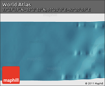 Satellite 3D Map of the Area around 13° 44' 54" N, 91° 52' 30" E