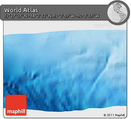 Physical 3D Map of the Area around 13° 44' 54" N, 92° 34' 29" W