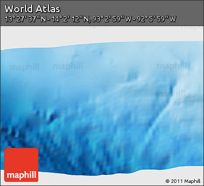 Physical 3D Map of the Area around 13° 44' 54" N, 92° 34' 29" W