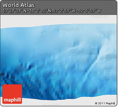 Physical 3D Map of the Area around 13° 44' 54" N, 92° 34' 29" W