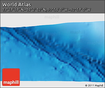 Physical 3D Map of the Area around 13° 44' 54" N, 93° 25' 30" W