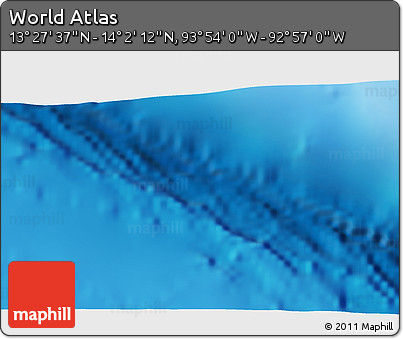 Physical 3D Map of the Area around 13° 44' 54" N, 93° 25' 30" W
