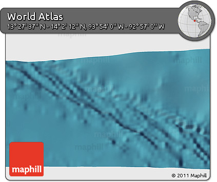 Satellite 3D Map of the Area around 13° 44' 54" N, 93° 25' 30" W