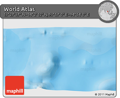 Political 3D Map of the Area around 13° 44' 54" N, 94° 25' 30" E