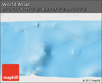 Political 3D Map of the Area around 13° 44' 54" N, 94° 25' 30" E