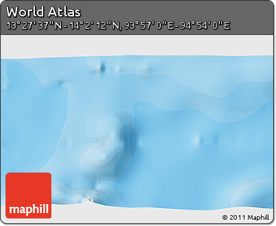 Political 3D Map of the Area around 13° 44' 54" N, 94° 25' 30" E