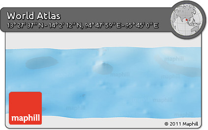 Physical Panoramic Map of the Area around 13° 44' 54" N, 95° 16' 30" E
