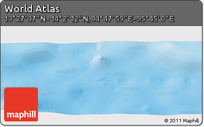 Physical Panoramic Map of the Area around 13° 44' 54" N, 95° 16' 30" E