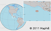 Gray Location Map of the area around 13° 44' 54" N, 95° 7' 30" W