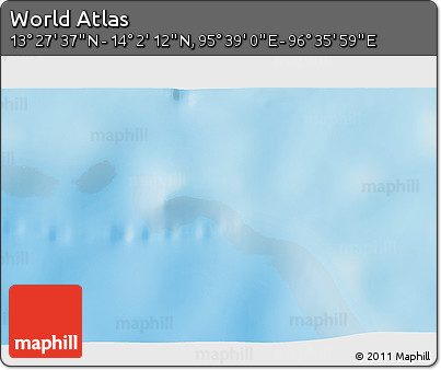 Shaded Relief 3D Map of the Area around 13° 44' 54" N, 96° 7' 30" E