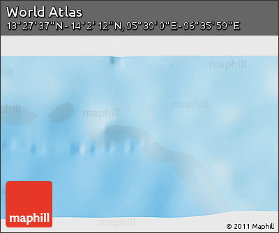 Shaded Relief 3D Map of the Area around 13° 44' 54" N, 96° 7' 30" E