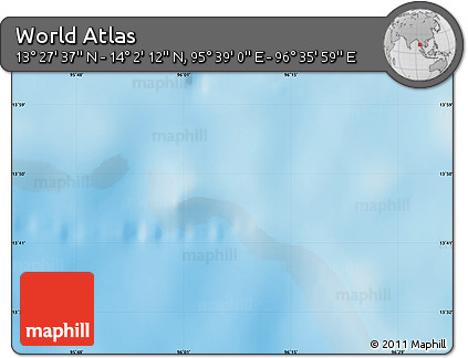 Physical Map of the Area around 13° 44' 54" N, 96° 7' 30" E