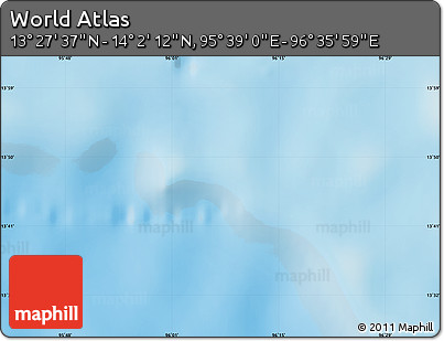 Physical Map of the Area around 13° 44' 54" N, 96° 7' 30" E