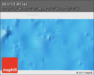 Physical 3D Map of the Area around 13° 44' 54" N, 97° 40' 30" W