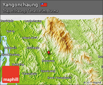 Physical 3D Map of Yangonchaung