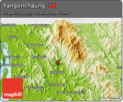 Physical 3D Map of Yangonchaung