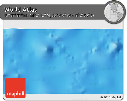 Physical 3D Map of the Area around 13° 44' 54" N, 98° 31' 30" W