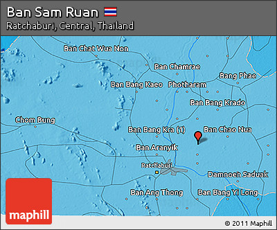 Political 3D Map of Ban Sam Ruan