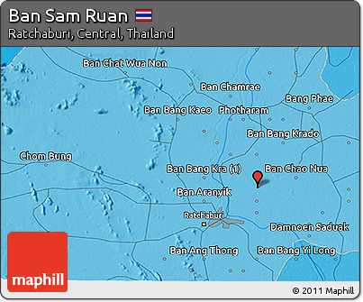 Political 3D Map of Ban Sam Ruan