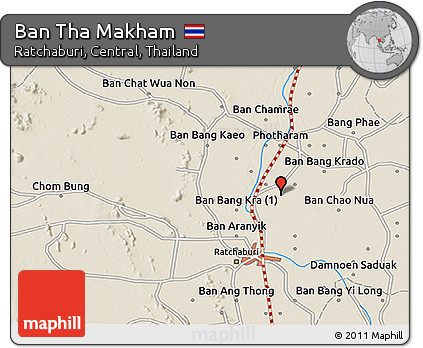 Shaded Relief 3D Map of Ban Tha Makham