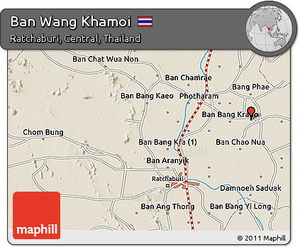 Shaded Relief 3D Map of Ban Wang Khamoi