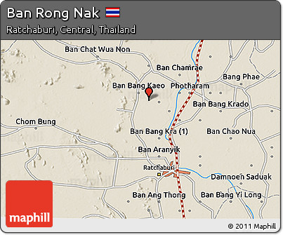 Shaded Relief 3D Map of Ban Rong Nak