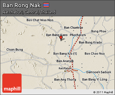 Shaded Relief 3D Map of Ban Rong Nak