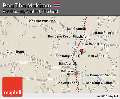 Shaded Relief 3D Map of Ban Tha Makham