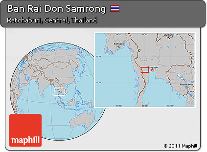 Gray Location Map of Ban Rai Don Samrong