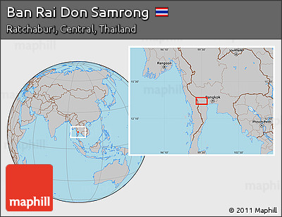 Gray Location Map of Ban Rai Don Samrong