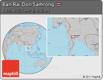 Gray Location Map of Ban Rai Don Samrong