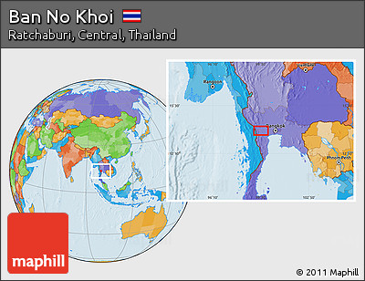 Political Location Map of Ban No Khoi
