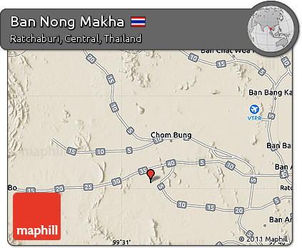 Shaded Relief Map of Ban Nong Makha