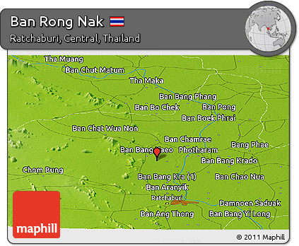 Physical Panoramic Map of Ban Rong Nak