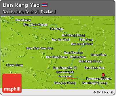Physical Panoramic Map of Ban Rang Yao