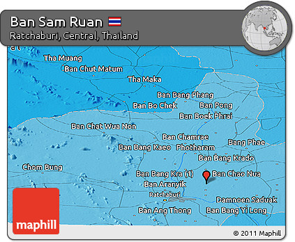 Political Panoramic Map of Ban Sam Ruan