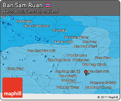 Political Panoramic Map of Ban Sam Ruan