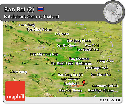 Satellite Panoramic Map of Ban Rai (2)