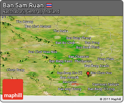 Satellite Panoramic Map of Ban Sam Ruan