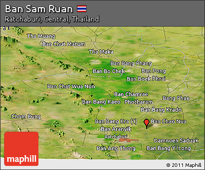 Satellite Panoramic Map of Ban Sam Ruan
