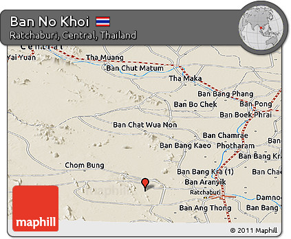 Shaded Relief Panoramic Map of Ban No Khoi