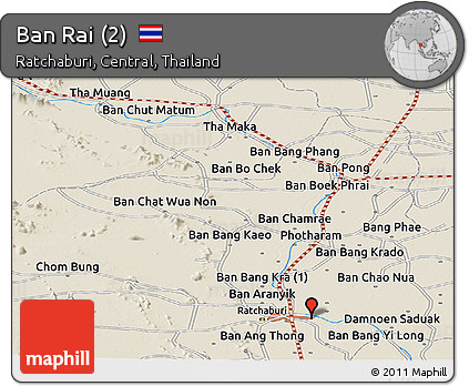 Shaded Relief Panoramic Map of Ban Rai (2)