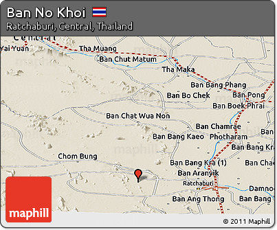 Shaded Relief Panoramic Map of Ban No Khoi