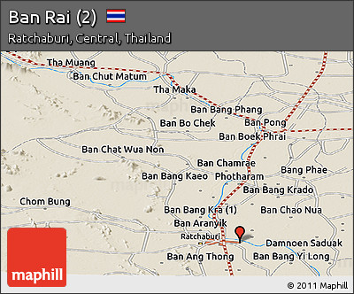 Shaded Relief Panoramic Map of Ban Rai (2)