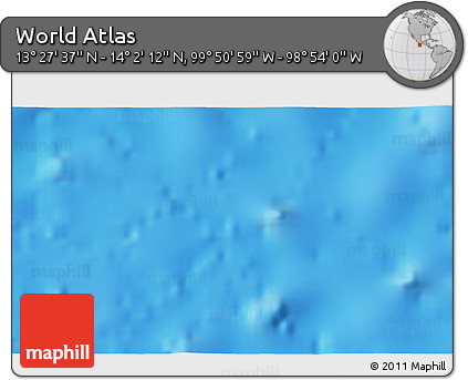 Physical 3D Map of the Area around 13° 44' 54" N, 99° 22' 30" W